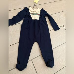 Brand new baby Gucci navy Footies One Piece
